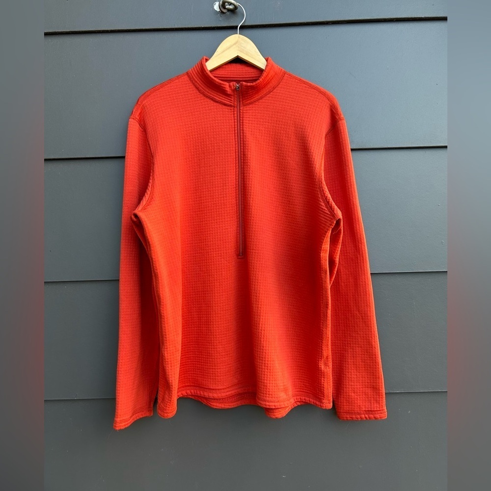 Mountain Equipment Co-op Polartex Men's Orange Half-Zip Sweater - XL